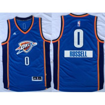 Oklahoma City Thunder #0 Russell Westbrook Revolution 30 Swingman 2014 Christmas Day Blue Jersey