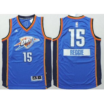 Oklahoma City Thunder #15 Reggie Jackson Revolution 30 Swingman 2014 Christmas Day Blue Jersey