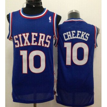 Philadelphia 76ers #10 Maurice Cheeks Blue Swingman Throwback Jersey