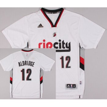 Portland Trail Blazers #12 LaMarcus Aldridge Rip City Revolution 30 Swingman 2014 New White Short-Sleeved Jersey