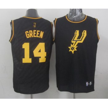 San Antonio Spurs #14 Danny Green Revolution 30 Swingman 2014 Black With Gold Jersey