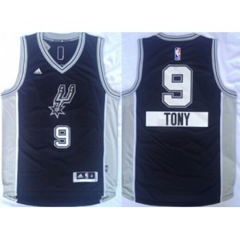 San Antonio Spurs #9 Tony Parker Revolution 30 Swingman 2014 Christmas Day Black Jersey