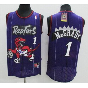 Toronto Raptors #1 Tracy McGrady Hardwood Classic Purple Swingman Jersey