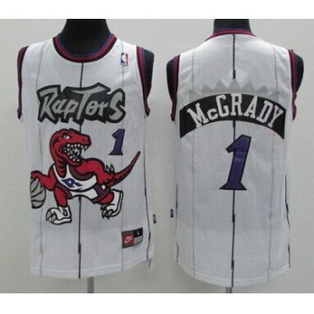 Toronto Raptors #1 Tracy McGrady Hardwood Classic White Swingman Jersey