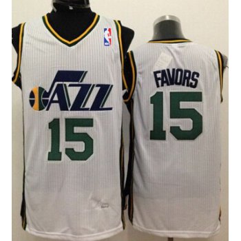 Utah Jazz #15 Derrick Favors White Swingman Jersey