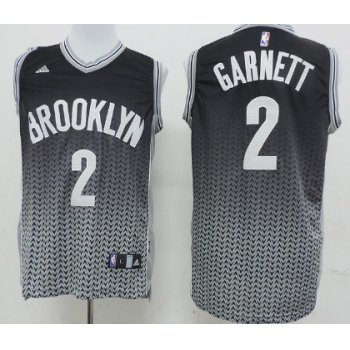 Brooklyn Nets #2 Kevin Garnett Black/White Resonate Fashion Jersey