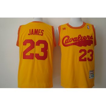 Cleveland Cavaliers #23 LeBron James 2009 Yellow Swingman Throwback Jersey