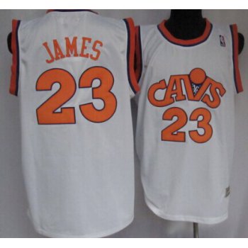 Cleveland Cavaliers #23 LeBron James CavFanatic White Swingman Throwback Jersey