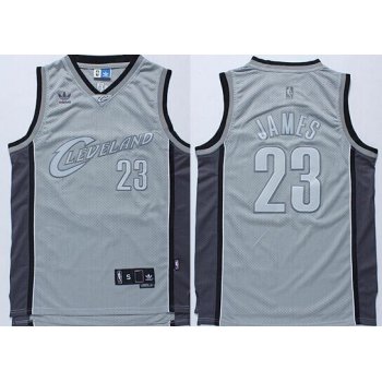 Cleveland Cavaliers #23 LeBron James Gray Swingman Throwback Jersey