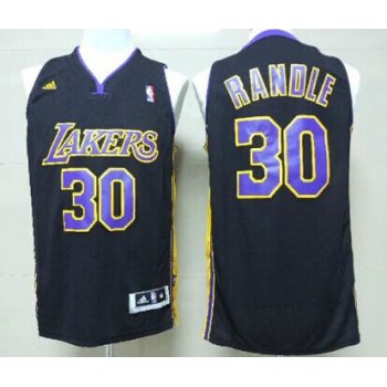 Los Angeles Lakers #30 Julius Randle Revolution 30 Swingman Black With Purple Jersey