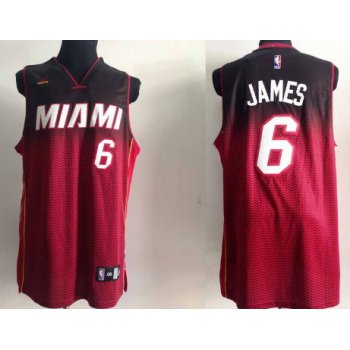 Miami Heat #6 LeBron James Black/Red Resonate Fashion Jersey