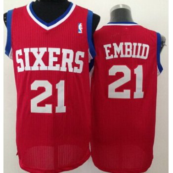 Philadelphia 76ers #21 Joel Embiid Red Swingman Jersey