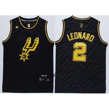 San Antonio Spurs #2 Kawhi Leonard Revolution 30 Swingman 2014 Black With Gold Jersey