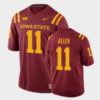 Men Iowa State Cyclones #11 Chase Allen College Football Cardinal Replica Jersey