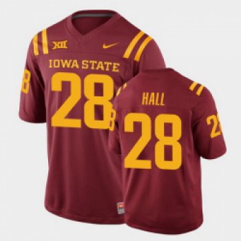 Men Iowa State Cyclones #28 Breece Hall College Football Cardinal Replica Jersey