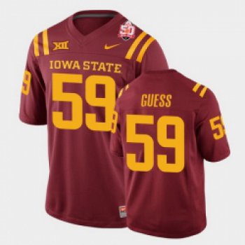 Men Iowa State Cyclones #59 Connor Guess 2021 Fiesta Bowl Cardinal College Football Jersey