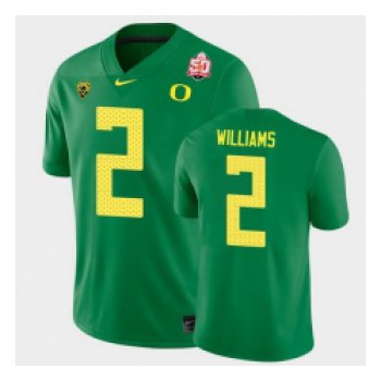 Men Oregon Ducks Devon Williams 2021 Fiesta Bowl Green Game Jersey 0A