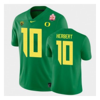 Men Oregon Ducks Justin Herbert 2021 Fiesta Bowl Green Game Jersey 0A