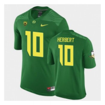 Men Oregon Ducks Justin Herbert Replica Green Game Football Jersey