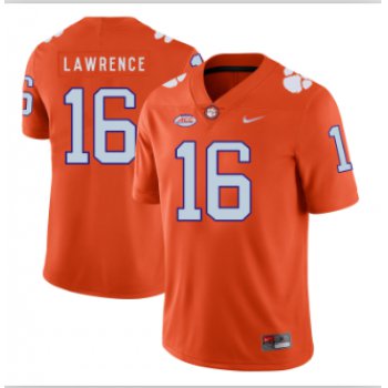 Men's Clemson Tigers #16 Trevor Lawrence Orange Jersey