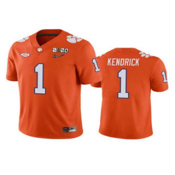 Men's Clemson Tigers #1 Derion Kendrick Orange 2020 National Championship Game Jersey