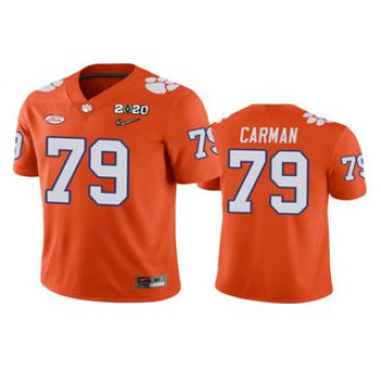 Men's Clemson Tigers #79 Jackson Carman Orange 2020 National Championship Game Jersey