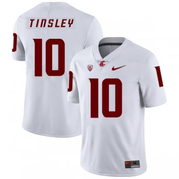 Washington State Cougars 10 Trey Tinsley White College Football Jersey