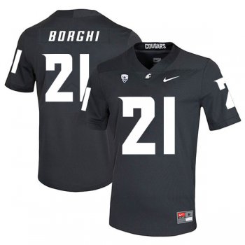 Washington State Cougars 21 Max Borghi Black College Football Jersey