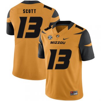 Missouri Tigers 13 Kam Scott Gold Nike College Football Jersey