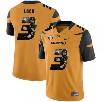 Missouri Tigers 3 Drew Lock Gold Nike Fashion College Football Jersey