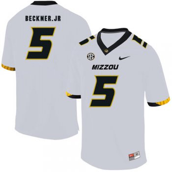 Missouri Tigers 5 Terry Beckne Jr. White Nike College Football Jersey