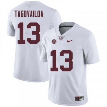 Men's Alabama Crimson Tide #13 Tua Tagovailoa White NCAA Football Jersey