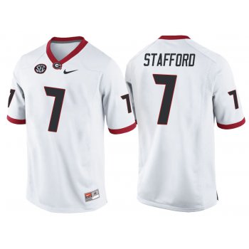 NCAA Georgia Bulldogs #7 Matthew Stafford White College Football Jersey