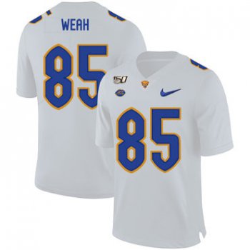 Pittsburgh Panthers 85 Jester Weah White 150th Anniversary Patch Nike College Football Jersey