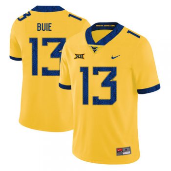 West Virginia Mountaineers 13 Andrew Buie Yellow College Football Jersey