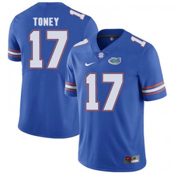 Florida Gators Royal Blue #17 Kadarius Toney Football Player Performance Jersey