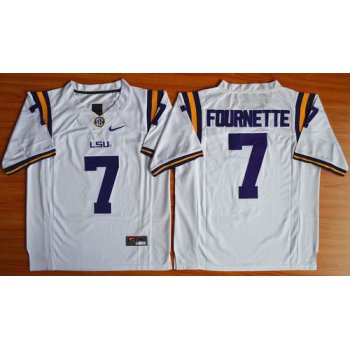 LSU Tigers #7 Fournette White 2015 College Football Nike Limited Jersey