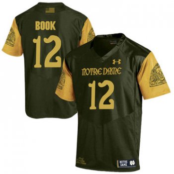 Notre Dame Fighting Irish 12 Ian Book Olive Green College Football Jersey