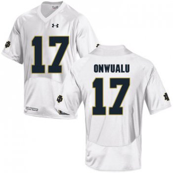 Notre Dame Fighting Irish 17 James Onwualu White College Football Jersey