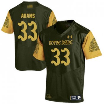 Notre Dame Fighting Irish 33 Josh Adams Olive Green College Football Jersey