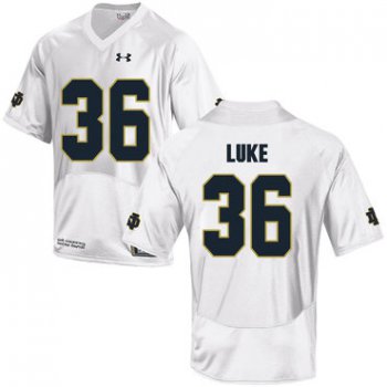 Notre Dame Fighting Irish 36 Cole Luke White College Football Jersey