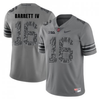 Ohio State Buckeyes 16 J.T. Barrett IV Gray Shadow College Football Jersey