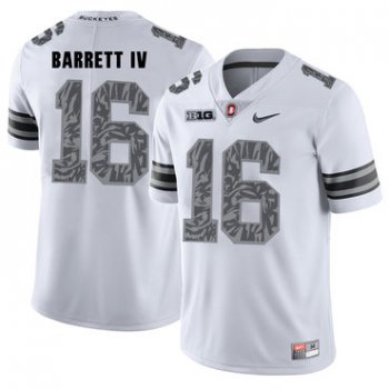 Ohio State Buckeyes 16 J.T. Barrett IV White Shadow College Football Jersey