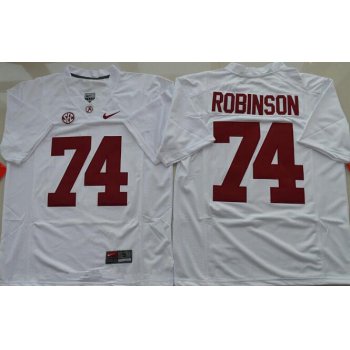 Men's Alabama Crimson Tide #74 Cam Robinson White Limited Stitched College Football Nike NCAA Jersey