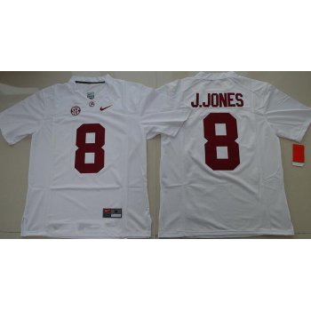 Men's Alabama Crimson Tide #8 Julio Jones White Limited Stitched College Football Nike NCAA Jersey