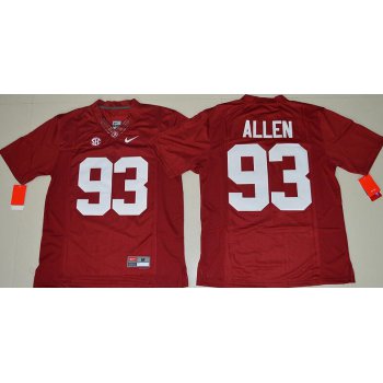 Men's Alabama Crimson Tide #93 Jonathan Allen Red Limited Stitched College Football Nike NCAA Jersey