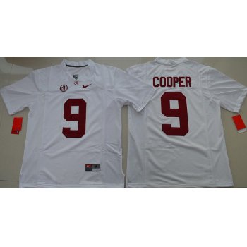 Men's Alabama Crimson Tide #9 Amari Cooper White Limited Stitched College Football Nike NCAA Jersey