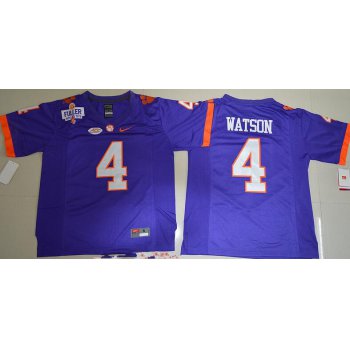 Men's Clemson Tigers #4 Deshaun Watson Purple Stitched NCAA Nike 2016 College Football Jersey