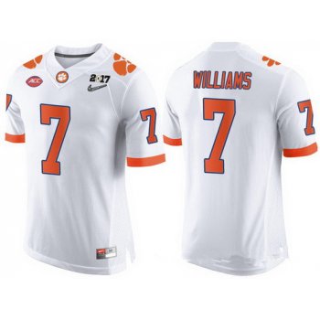 Men's Clemson Tigers #7 Mike Williams White 2017 Championship Game Patch Stitched CFP Nike Limited Jersey