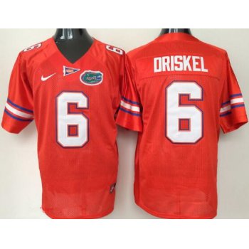 Men's Florida Gators #6 Jeff Driskel Orange Stitched NCAA Nike College Football Jersey